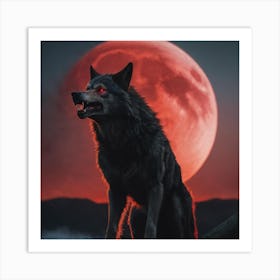 Full Moon Wolf Art Print