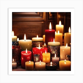 Candles On A Table Art Print