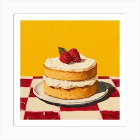 Victoria Sponge Yellow Background 1 Art Print