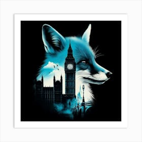 Fox and Big Ben Art Print