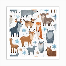 Winter Animals 1 Art Print