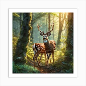 Deer In The Forest 169 Art Print