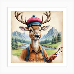 Deer Painting Art Print