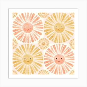 Happy Yellow Watercolor Sunshine Art Print