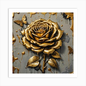 Gold Rose Art Print