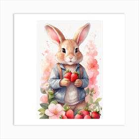 Strawberry Bunny Art Print