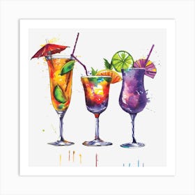 Tropical Drinks Art Print