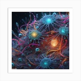 3d Illustration Of A Cancer Cell Art Print