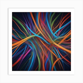 Abstract Colorful Lines 6 Art Print