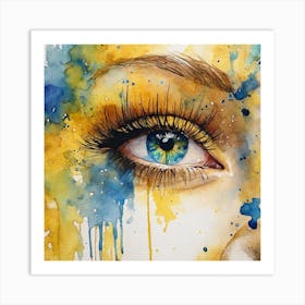 Watercolor Of A Woman'S Eye 1 Art Print
