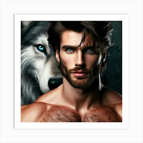 Wolf And Man Art Print