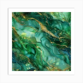 Abstract Emerald Green Art Print