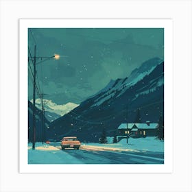 Snowy Road Art Print