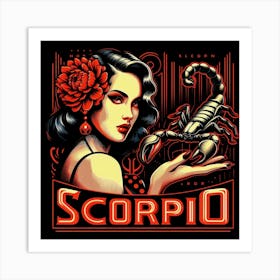 Zodiac Sign Scorpio, Water Element, The Scorpion Art Print