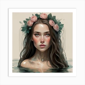 Girl In Water Art Print