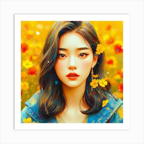 Asian Girl Painting 1 Art Print