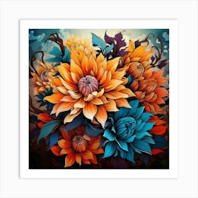 Dahlias 14 Art Print