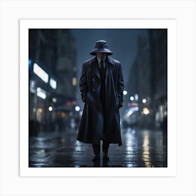 Man In Trench Coat Art Print