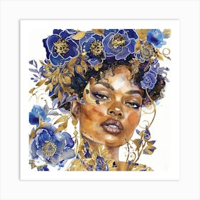 Blue And Gold 4 Art Print