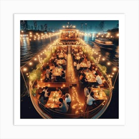 Dinner On A Boat Art Print