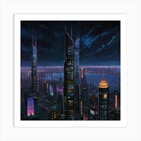 Futuristic Cityscape Art Print