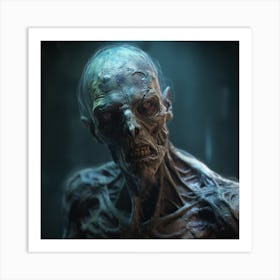 Zombie In The Dark Art Print