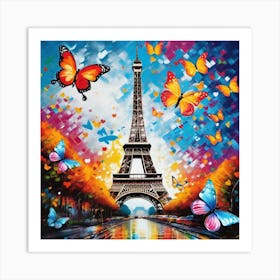 Paris With Butterflies 145 Art Print