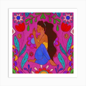 Colorful Yoga Square Art Print