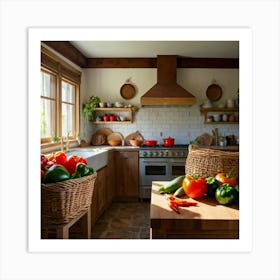 Default 3 A Modern Kitchen With Sleek Countertopsa Rustic Kitc 1 Art Print