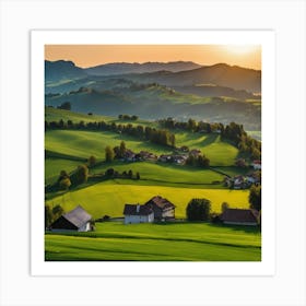 Sunset In Switzerland Art Print