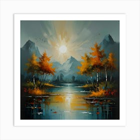 Sunset By The Lake 1 Art Print