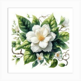 White flowers 7 Art Print