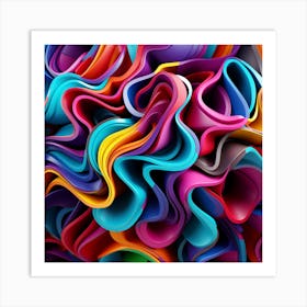 Colorful Wavy Shapes Art Print