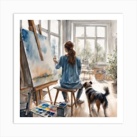 With Dog Art Print