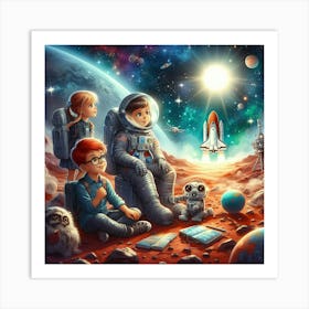 Kids in space Art Print