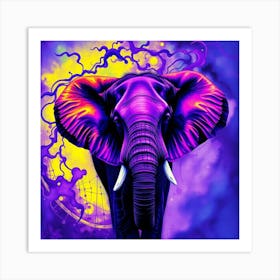 Purple Elephant Art Print