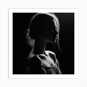 Silhouette Of A Woman Art Print