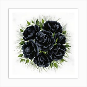 A Stunning Watercolor Painting Of Vibrant Black (4) (1) Art Print