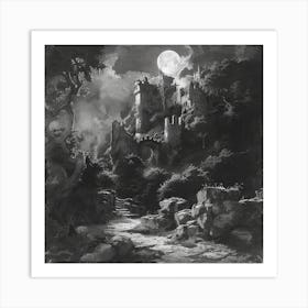 Castle At Night 1 Art Print