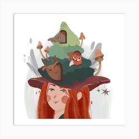 Forest Hat Art Print