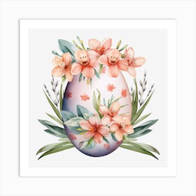 Easter Egg With Flowers 3 Art Print