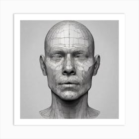 3d Head Model 2 Art Print