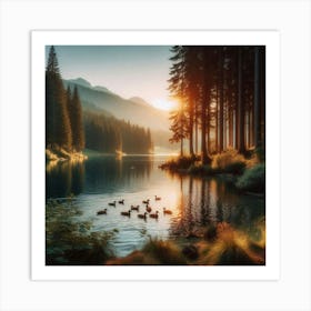 Sunrise In The Mountains 32 Art Print