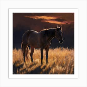 Sunset Horse 52 Art Print