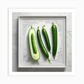 Cucumbers In A Frame 30 Art Print