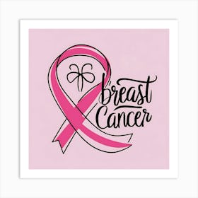 Women Breast Cancer Awareness background in Pink Ribbon international symbol for month October clipart and poster clipart and wall art 9 Art Print