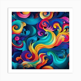 Abstract Colorful Swirls Background 1 Art Print