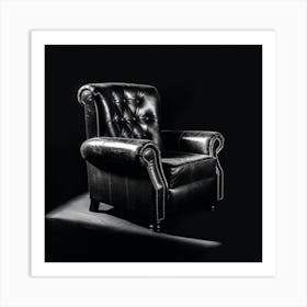 Black Leather Recliner Art Print