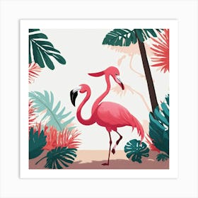 Pink Flamingos 1 Art Print