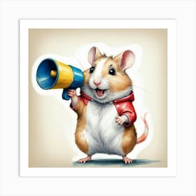 Hamster With Megaphone 3 Art Print